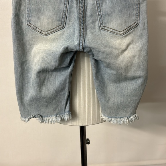 Machine Pour Neuf Mode EUC Light Ripped Denim Shorts - Picture 8 of 13